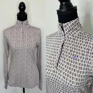 Ariat Lightweight Long Sleeve Purple & White Top (Small)
